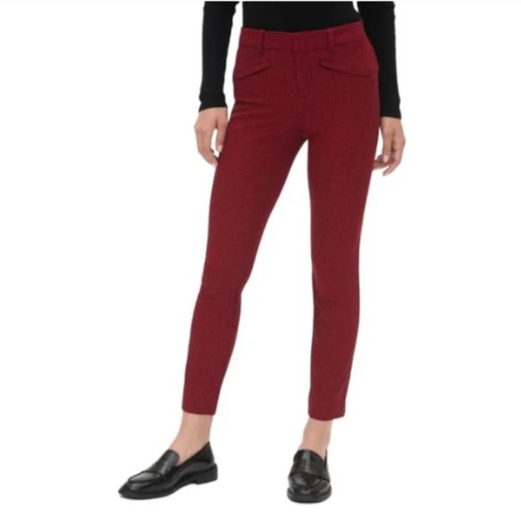 GAP Red Plaid Signature Skinny Ankle Pants - Picture 1 of 8